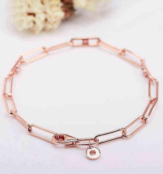 

original moments rose link chain stones bracelet fit 925 sterling silver bead charm bangle diy europe jewelry6098709, Black