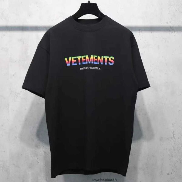 

vtm designer wittman new rainbow letter loose short sleeve t-shirt, White;black