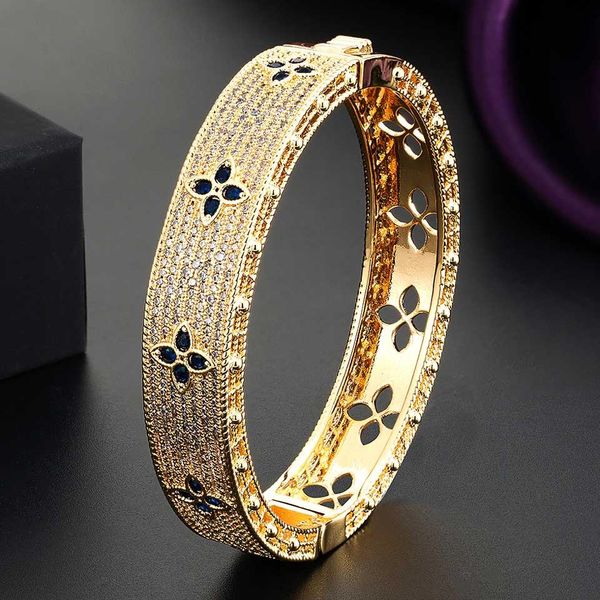 

bangle zlxgirl luxury stackable trendy bangle bracelet for women wedding cubic zircon dubai gold bracelet party jewelry, Black