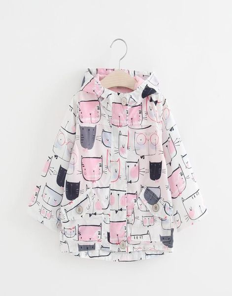 

girls coats and jackets kids 2018 autumn brand children for girls clothes cartoon cat outerwear hooded kids clothes2559992, Black