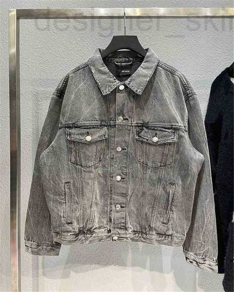 

men's jackets designer s exlent sense ion autumn winter new ack emroidery ing worn out wash denim ris jacket tr cexj, Black;brown