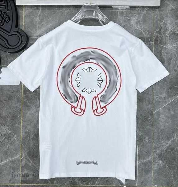 

2023mens classic t shirt heart fashion ch brand letter sanskrit cross pattern sweater t-shirts designers chromes pullover cotton tshirts 4, White;black