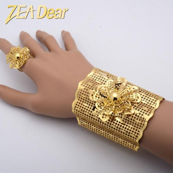 

bangle zeadear jewelry bangle ring sets noble flower women's trending africa arabic italy design olive leaves charming jewelry, Black