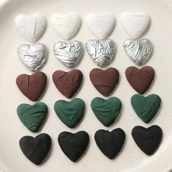 

crystal new style 50pcs/lot color fabric decoration cartoon hearts shape flatback beads diy jewelry earring/garment/hair accessory