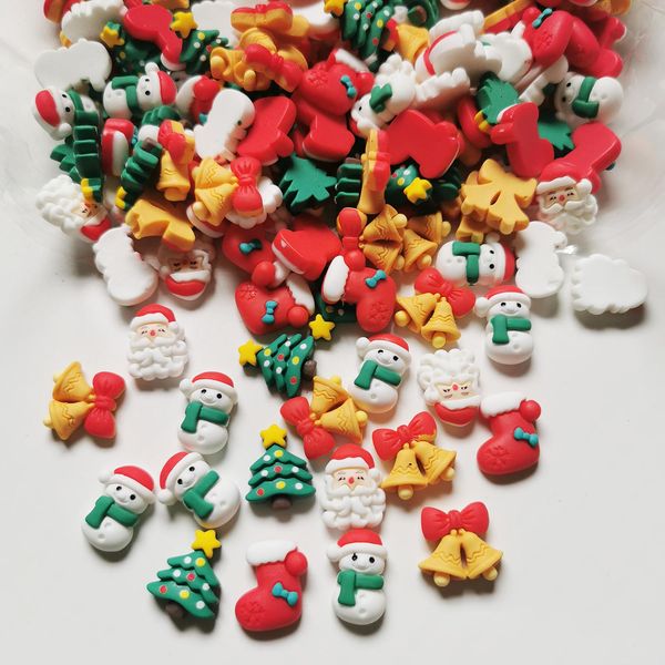 

polish 500pieces 1523mm diy resin christmas tree bell santa snow man sticker scrapbook woman kids hairpin decorate jewelry accessories, Blue