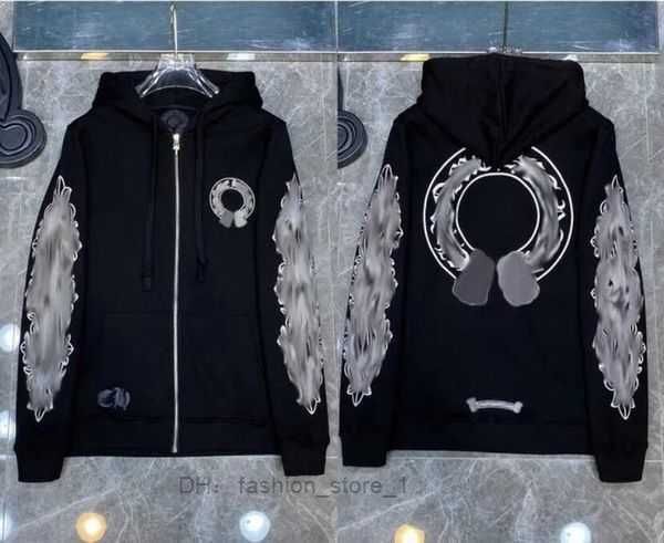 

men's hoodies sweatshirts designer mens winter heart hoodie ch long sleeve jacket loose coat hooded hoody men woman hip hop chromees he, Black