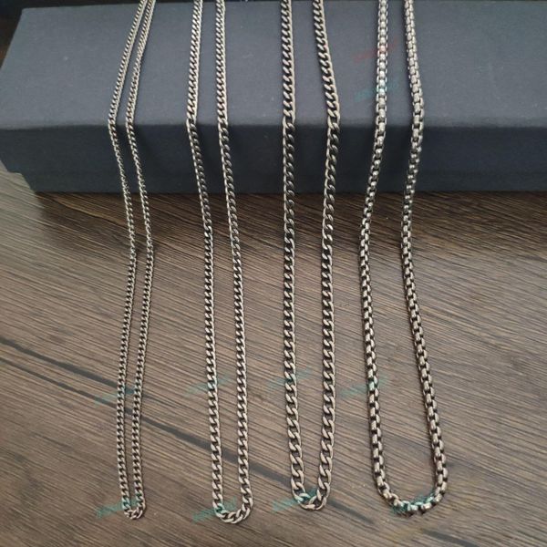 

necklaces pure titanium curb chain/necklace 2.2mm 2.8mm and 3.5 mm, Silver