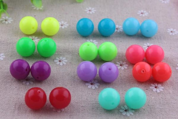 

crystal oykza colorful chunky acrylic neon bubble beads for summer baby girls jewelry necklace making 6mm to 20mm