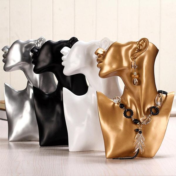 

boxes resin sideways model portrait earring necklace display stand earring stand jewelry stand creative jewellery stand props top, Black;white