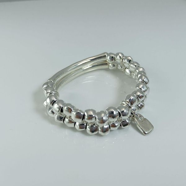 

bangle european and american original fashion electroplating 925 silver double layer bracelet holiday jewelry gift, Black