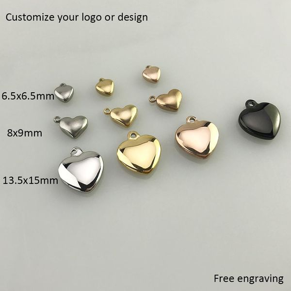 

necklaces custom heart tags custom or design stainless steel heart pendants necklace tags jewelry making parts, Silver