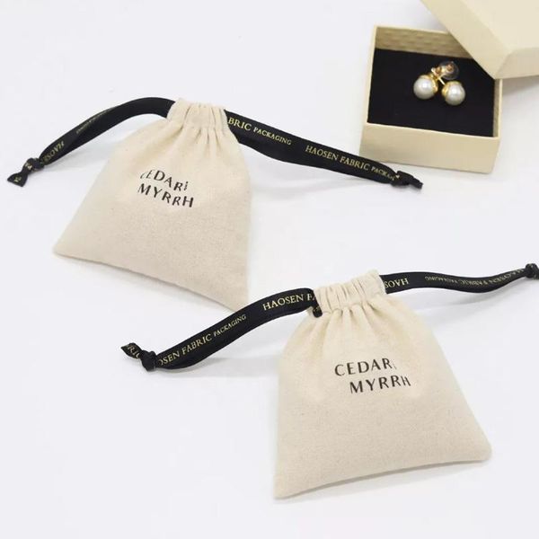 

anklets custom ribbon cotton gift bags hair eyelash makeup muslin drawstring pouches jewelry packaging sack, Red;blue