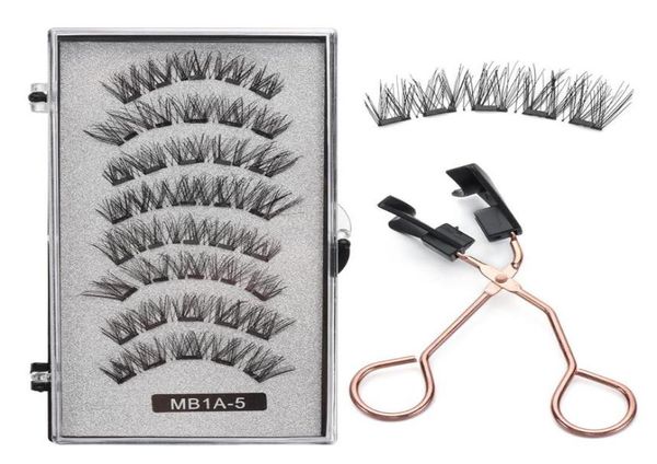 

false eyelashes 8pcs 5 magnets 3d magnetic natural long lasting reusable handmade mink lashes no glue needed eye makeup9404288
