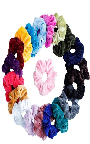 

20 pcslot soft chiffon velvet satin hair scrunchie floral grip loop holder stretchy hair band ties accessories leopard fd5565284, Brown