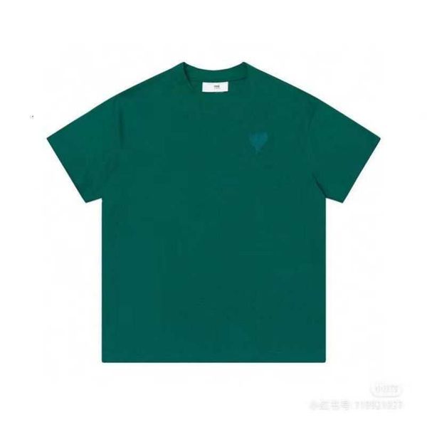 

designers amis paris t shirt 2023ss spring classic heart solid color big love round neck short sleeve t-shirt for men and women oe51, White;black