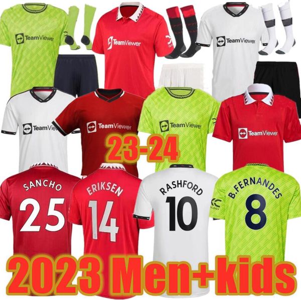 

23 24 manchester rashford sancho soccer jerseys antony martinez casemiro eriksen football shirt fans player mans martial b. fernandes fred m, Black;yellow