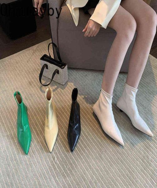 

boots 2022 new arrival women boots woman pointy toe flats heels ankle boots zipper fashion white black ladies shoes j2209145138464