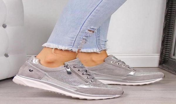 

women shoes gold sneakers zipper platform trainers women shoes casual laceup tenis zapatos de mujer womens sneakers8351490, Black