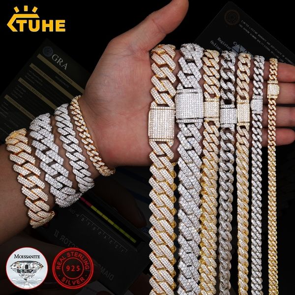 

pendant necklaces iced out cuban link necklace men sterling silver 925 with chain for hip hop jewelry 230519