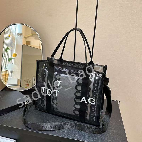 

designer bag mesh beach bag fashion luxury crossbody bag large capacity shoulder shopping bag travel storage bag ladies casual tote bag beac