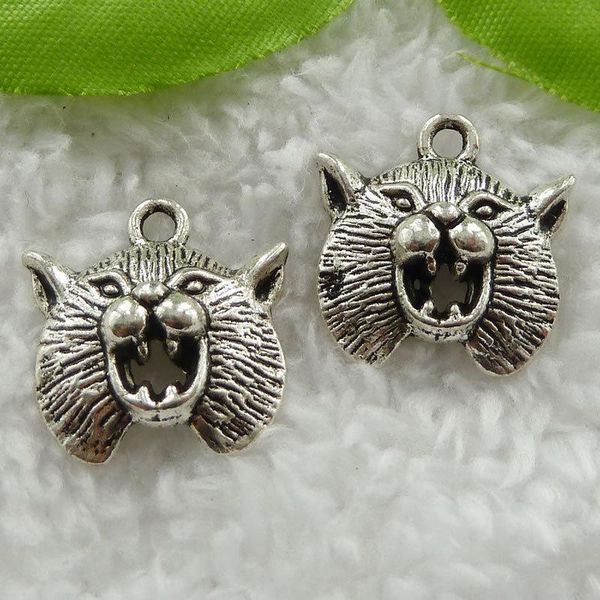 

other 140 pieces antique silver wolf head charms 20x19mm #825
