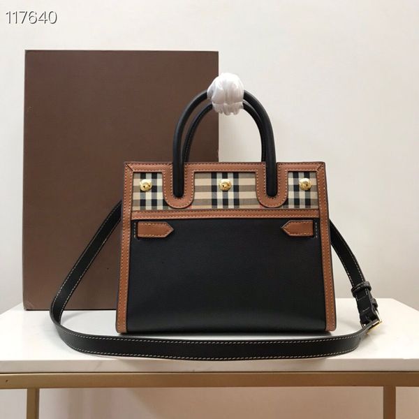 

luxury designer women's bag title handbag classic plaid fashion splice retro tote bag large capacity one shoulder crossbody organ bag