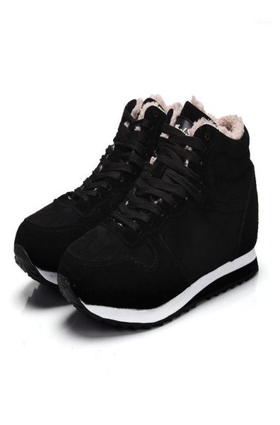 

boots women shoes booties snow plus size plush warm ladies highlaceup ankle men fashion casual promotion16482872, Black