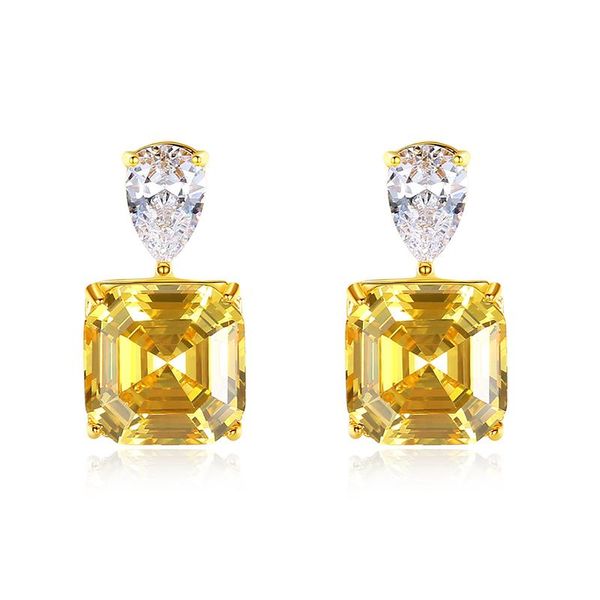 

knot umcho 925 sterling silver earrings women's earrings yellow squares highend jewelry luxury jewelry accessories