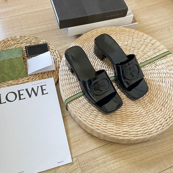 

fashion designer women shoes heels sandals fashion beach thick bottom dress shoe alphabet lady sandal leather high heel lides by 9 007, Black