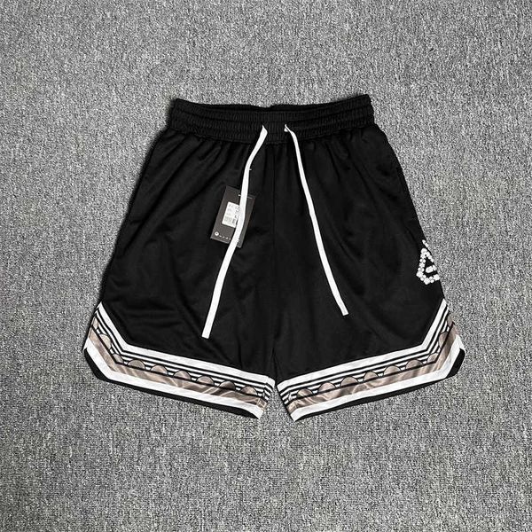 

new american loose shorts basketball pants sports straight beach split casual pants running fitness training for men and women, White;black