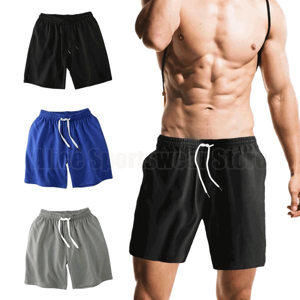 

mens shorts white black for men japanese style polyester running sport male casual elastic waist solid sports clothing 230519