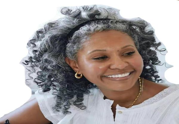 

16inch layered ponytail light grey hair extension styleflex celeb stylists prefer us to human hair9131063, Black