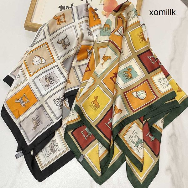 

hermm classic scarf 70cm thin scarves pony printed women s shirts accessories shawls, Blue;gray