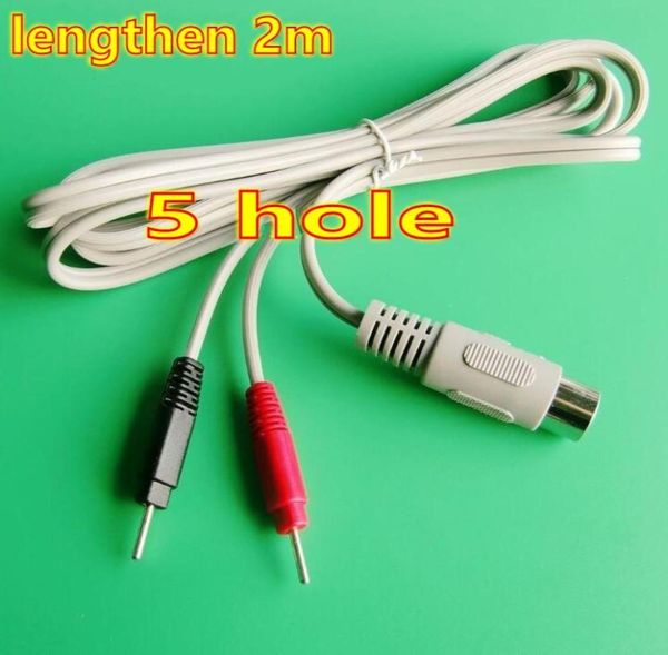 

10pcs 200cm 5 cores electrode wire cable fortens ems machine lose weight slimming trainer muscle stimulation with red black pin9453299
