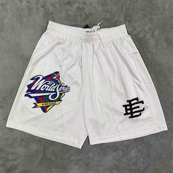 

men's and women's shorts sweatpants fashion brand eric emanuel short mesh cloth breathable quick drying basketball fitness sports, White;black
