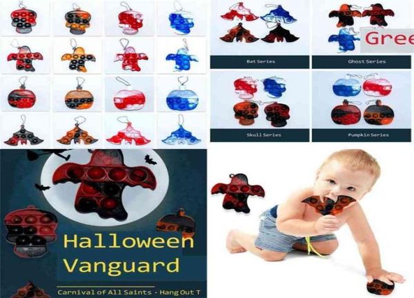 

halloween key ring pop popper fidget toys cartoon pumpkin ghost skull push poppet bubble anxiety relief puzzle kids party gifts ea2358224