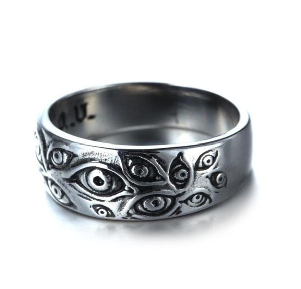 

retro fashion gothic god of eye ring jewelry men039s ladies party entertainment rings vintage jewelry hip hop accessories gift 6284151, Silver