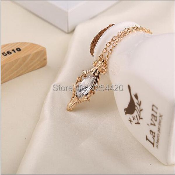 

necklaces 24pcs/lot phial of galadriel necklace tolkien inspired fashion chain necklace, Silver