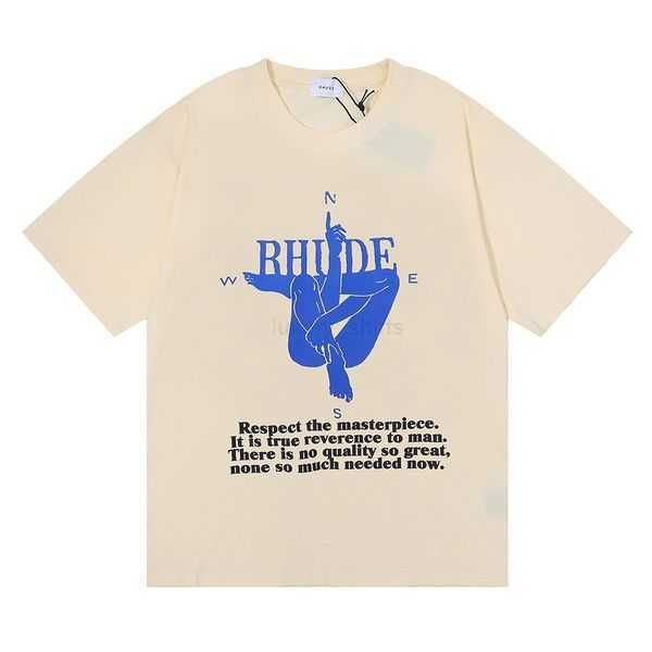 

rhude polo mens shorts womens designer ralphs shirts 23ss rhude t shirt mens spring autumn letter print short sleeve us size t shirt laurens, White;black