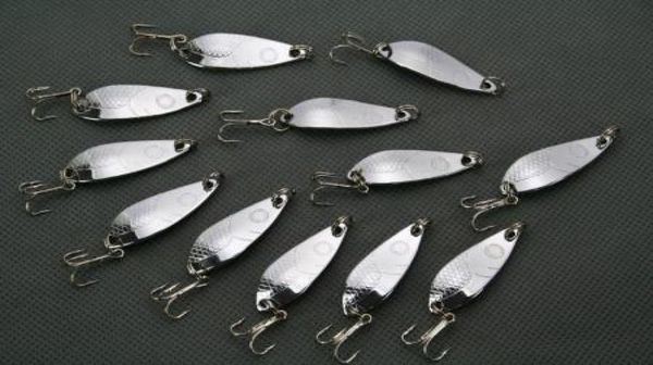 

fishing lures spoon hooks baits 52g012345678910112290357