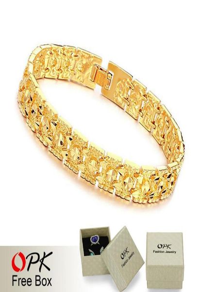 

wholeopk jewellery luxury 18k gold plated bracelet brand new design width 11mm infinity bracelet bangle fashion shippi8445631, Black