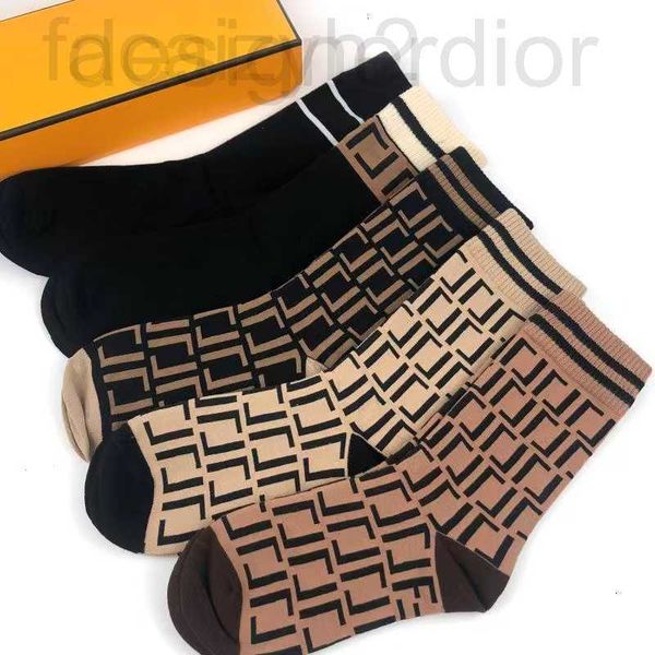 

men's socks designer designer mens womens five pair luxe sports winter letter printed f sock embroidery cotton man woman with box 7cd9, Black
