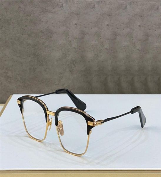 

new fashion design men optical glasses typograph k gold square frame vintage simple style transparent eyewear clear le6059866, Black