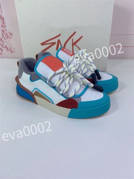 

2023 designer men's causal shoes fashion woman leather lace up platform sole sneakers white black mens womens