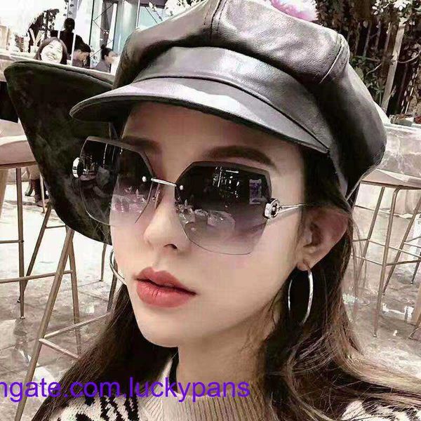 

original edition h ermes sunglasses online store new sunglasses for womens korean fashion rimless crystal cut sunglasses for womens anti wit, White;black