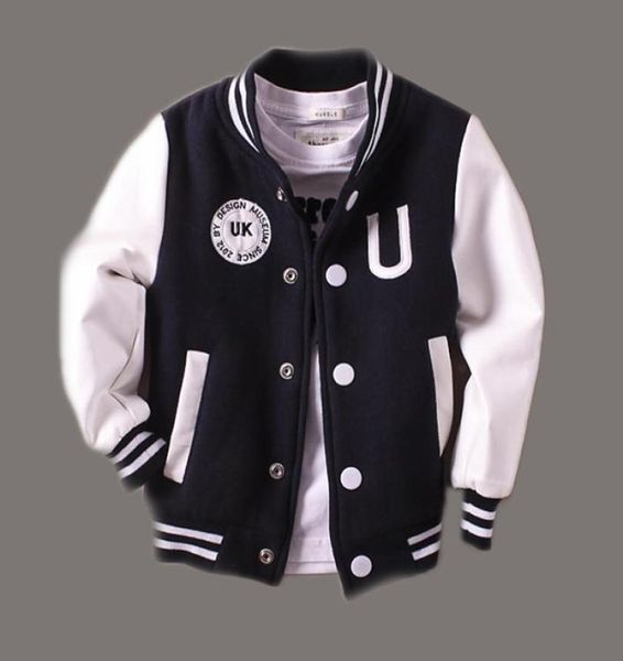 

214t baby boy clothes boys jacket leather spring letter boys outwear for children kids coats for boys baseball sweatershirt lj2017218717, Blue