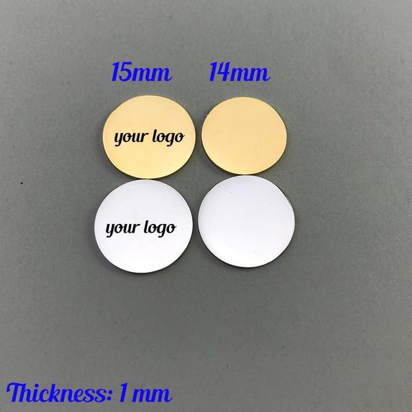 

necklaces 30pcs 6mm 8mm 10mm 14mm 15mm 20mm 25mm 30mm 38mm laser engraved round disc stainless steel round charm without hole, Silver