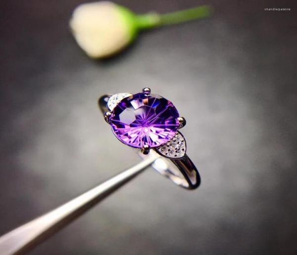 

cluster rings natural amethyst ring 925 silver the is suitable shop promotional products9879600, Golden;silver