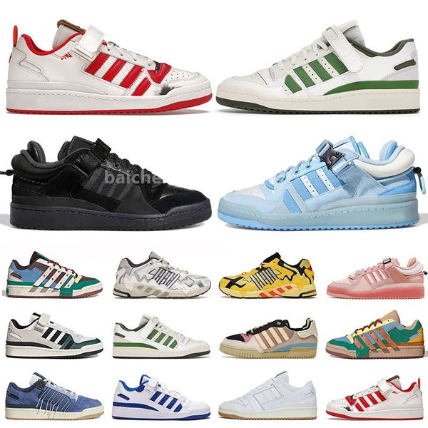 

2023 outdoor shoes forum low x bad bunny mens women luxury running shoe pink easter egg buckle brown back to school ice blue grey crew green