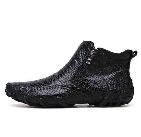 

2019 fashion s quality leather men boots winter warm casual shoes men footwear zipper male ankle black boots6858751